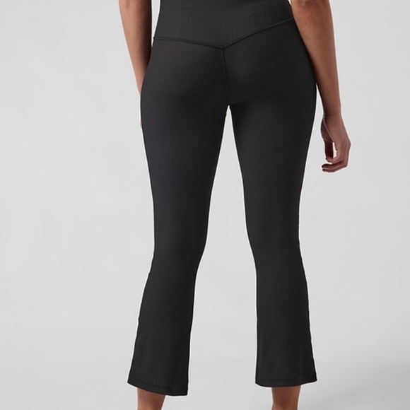Athleta ELATION RIB CROP FLARE Black Regular XS - Picture 2 of 7